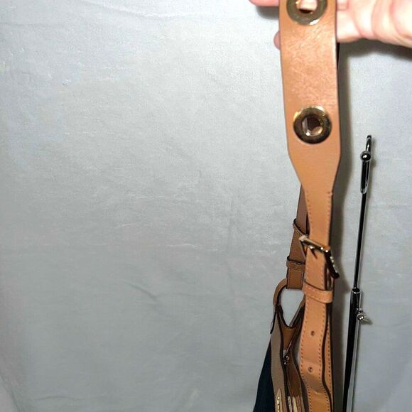 Michael Kors Sullivan Large Leather & Denim Messenger Bag Leather Trim - EUC - Picture 12 of 12